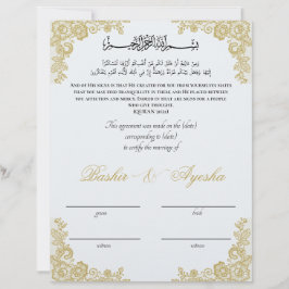 Lámina Certificado de matrimonio Nikkah personalizado ins
