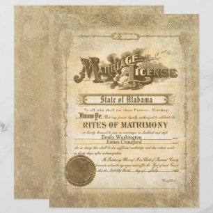 Lámina Certificado de Matrimonio Vintage