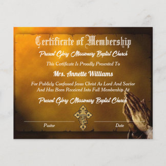 Lámina Certificado de Membresía de la Iglesia