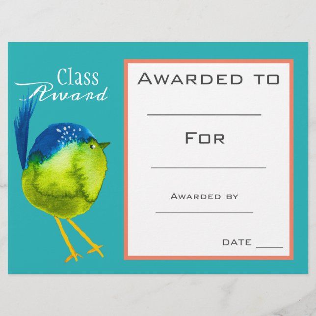 Lámina Certificado de nacimiento de aves lindas (Anverso)