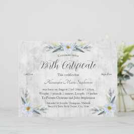 Lámina Certificado de nacimiento de huella de Recién naci