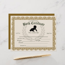 Lámina Certificado de nacimiento del bebé de la huella de