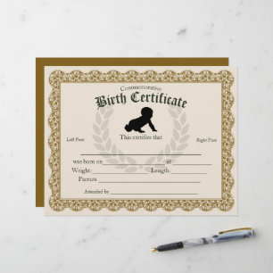 Lámina Certificado de nacimiento del bebé de la huella de