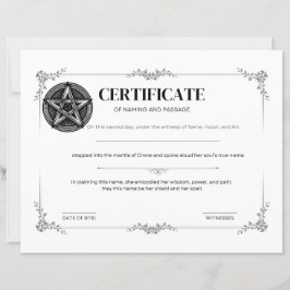 Lámina Certificado de nomenclatura y pasaje