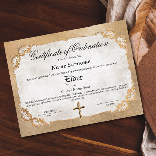 Lámina Certificado de Ordenación de la Iglesia Mayor