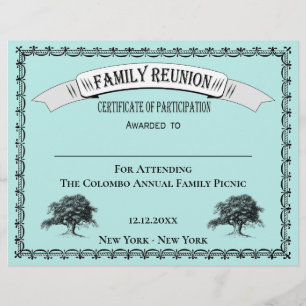 Lámina Certificado de participación de la Reunión de Árbo