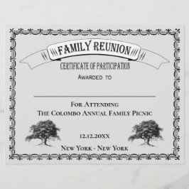 Lámina Certificado de Participación en Reunión Familiar G