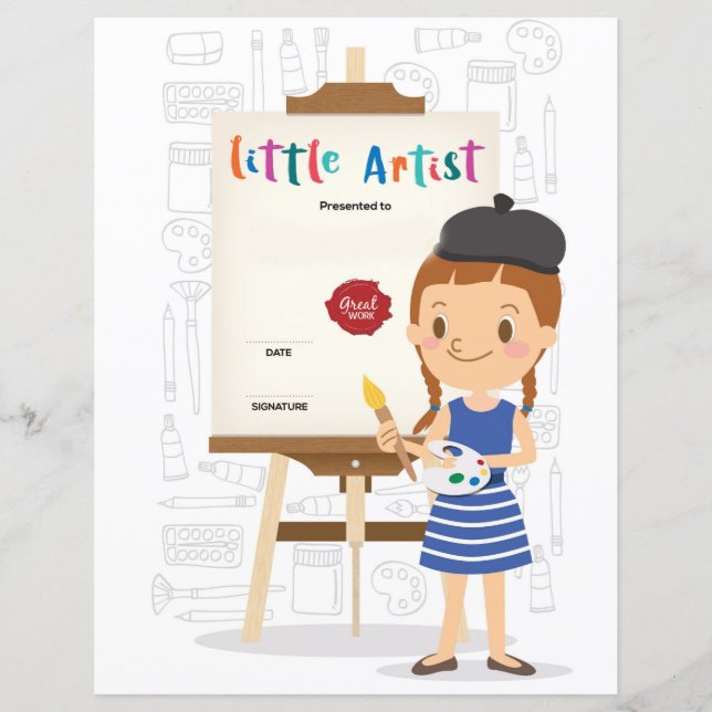 Lámina Certificado de pequeño artista (Anverso)