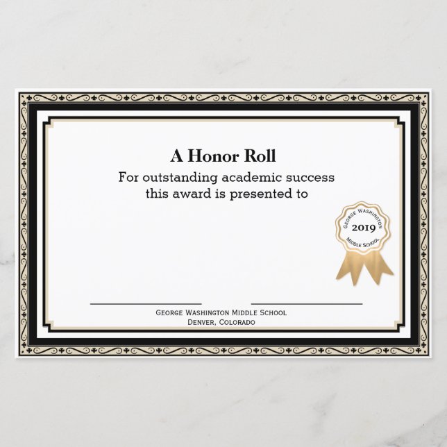 Lámina Certificado de Premio a la Escuela Negra y Tan (Anverso)