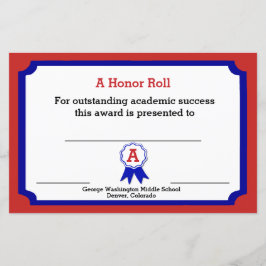 Lámina Certificado de premio académico