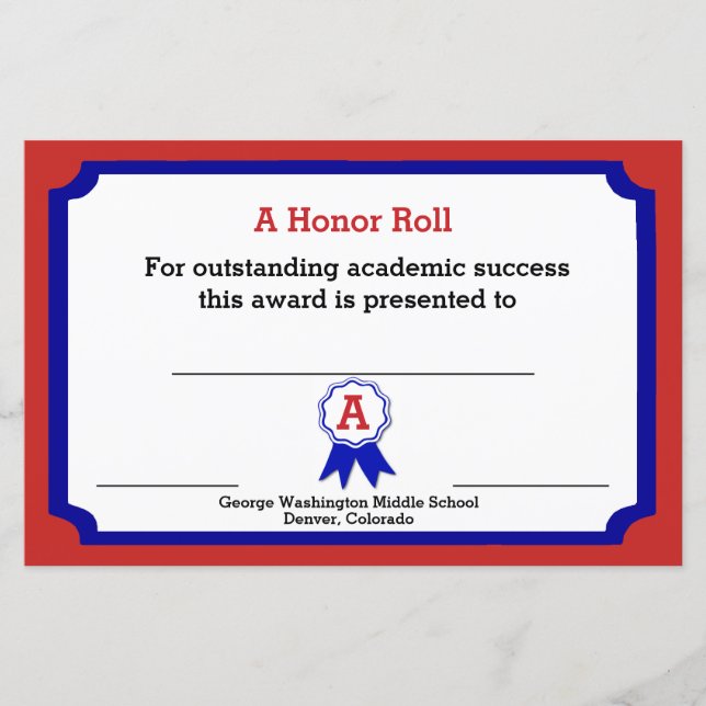 Lámina Certificado de premio académico (Anverso)