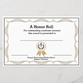 Lámina Certificado de premio académico decorativo