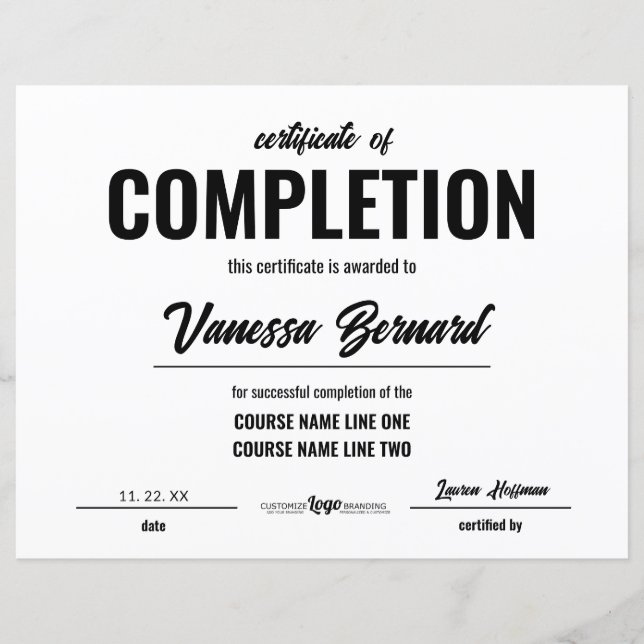 Lámina Certificado de Premio al Curso de Finalización Gui (Anverso)