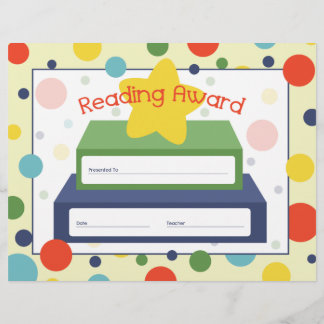Lámina Certificado de premio de lectura - Libro de puntos