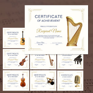 Lámina Certificado de Premio de Música de Arpa del Curso 