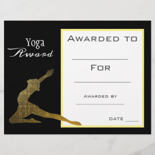 Lámina Certificado de premio de yoga