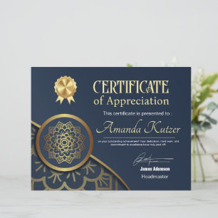 Lámina Certificado de premio elegante negro