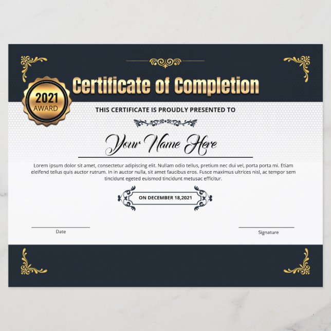 Lámina Certificado De Reconocimiento (Anverso)