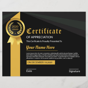 Lámina Certificado De Reconocimiento