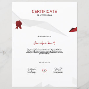 Lámina Certificado De Reconocimiento