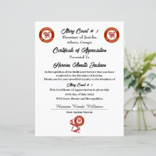 Lámina Certificado de reconocimiento de HOJ