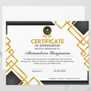 Lámina certificado de reconocimiento de logro