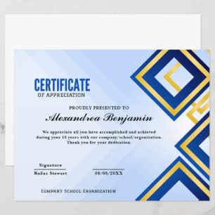 Lámina certificado de reconocimiento de logro