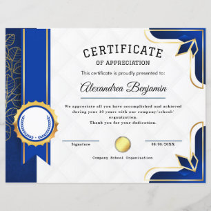 Lámina Certificado de reconocimiento de logros