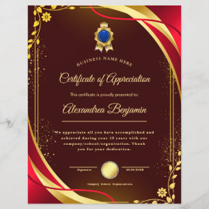 Lámina Certificado de reconocimiento de logros