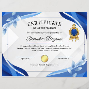 Lámina Certificado de reconocimiento de logros