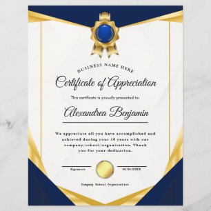 Lámina Certificado de reconocimiento de logros