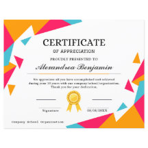 Certificado de reconocimiento de logros