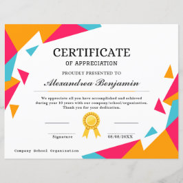 Lámina Certificado de reconocimiento de logros