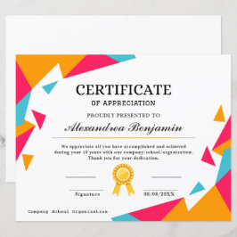 Lámina Certificado de reconocimiento de logros