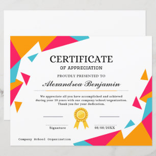 Lámina Certificado de reconocimiento de logros