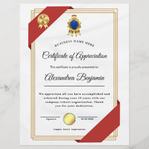 Lámina Certificado de reconocimiento de logros