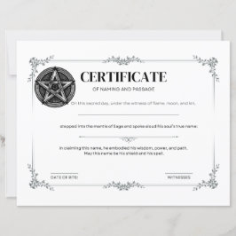 Lámina Certificado de sage de nombres y pasajes