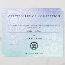 Lámina Certificado de terminación de efecto moiré moderno