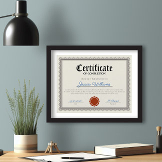 Lámina Certificado de terminación de época