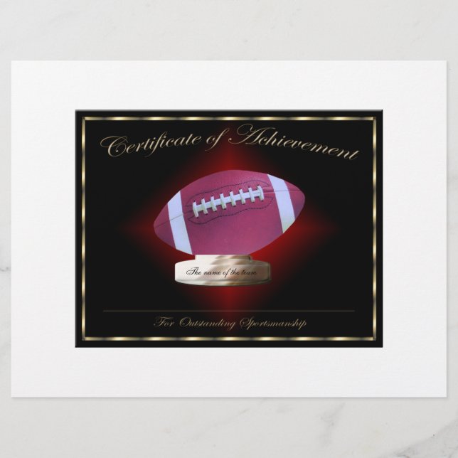 Lámina Certificado de triunfo en el fútbol (Anverso)