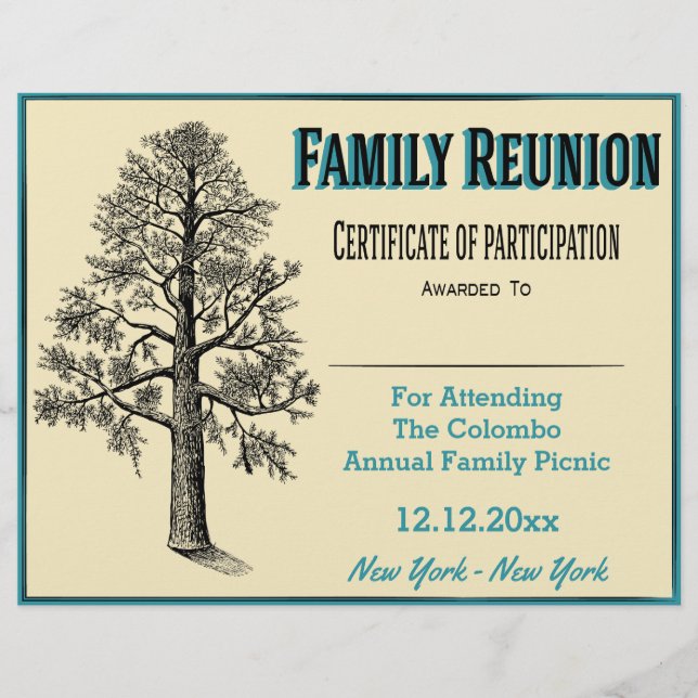 Lámina Certificado de unión familiar - Árbol de familia a (Anverso)