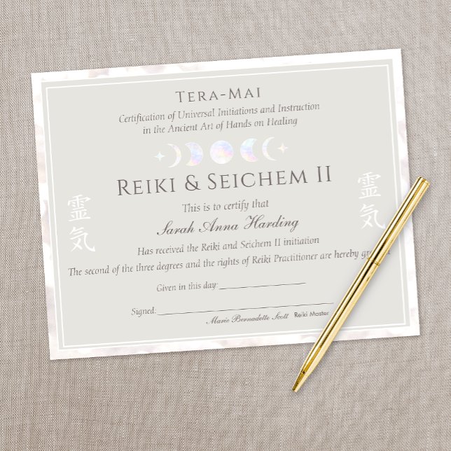 Lámina Certificado de Yoga Reiki de Finalización (Subido por el creador)