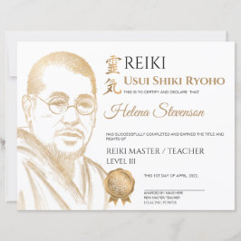Lámina Certificado de Yoga Reiki de Finalización