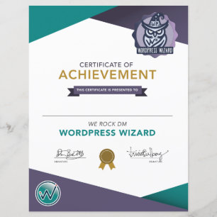 Lámina Certificado del Asistente para Wordpress de DM Roc