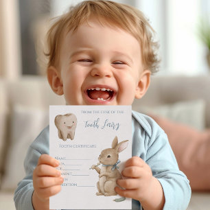 Lámina Certificado del primer diente de Niño de Bunny
