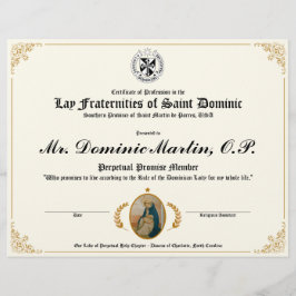Lámina Certificado dominicano de Lay