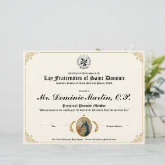 Lámina Certificado dominicano de Lay