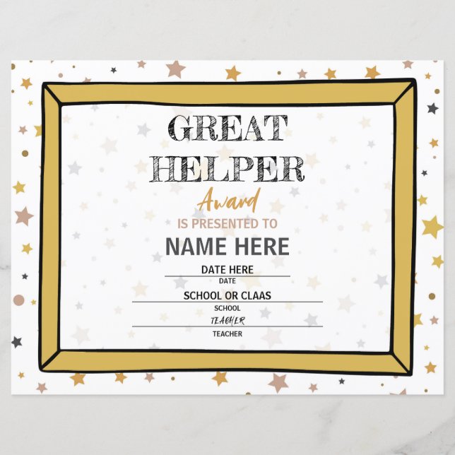 Lámina Certificado escolar (Anverso)