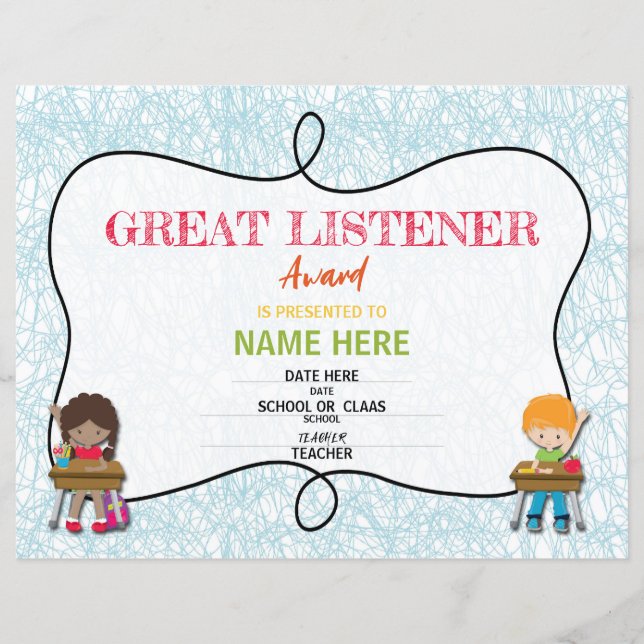 Lámina Certificado escolar (Anverso)