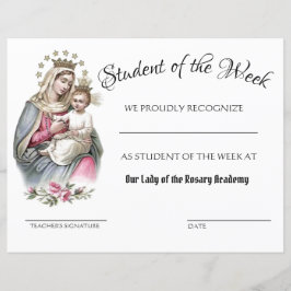 Lámina Certificado escolar de logros católicos